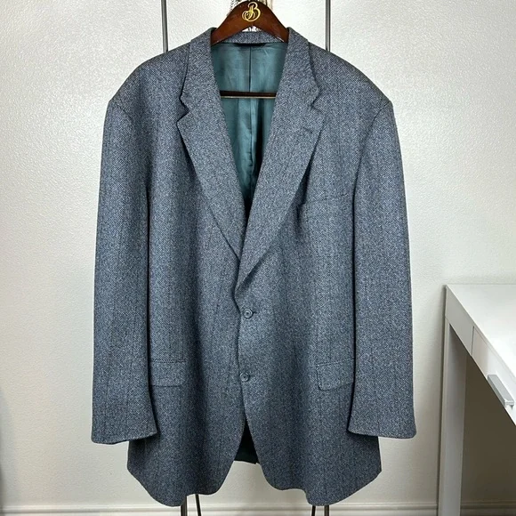 Burberry Men’s Blazer Sports Coat Wool Cashmer Blend Tweed Size 46